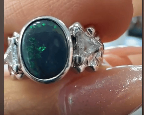 Luxury Promise PT900 Black Opal Ring BKO 1.46 DA 0.36 6.0g GRJ 25-56246-0