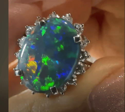 Luxury Promise Pt900 Black Opal Ring J0716RGNTQ