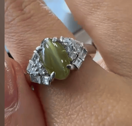 Luxury Promise PT900 Chrysoberyl Cat's Ring KCA 1.92 DA 0.41 7.4g 25-67953-0