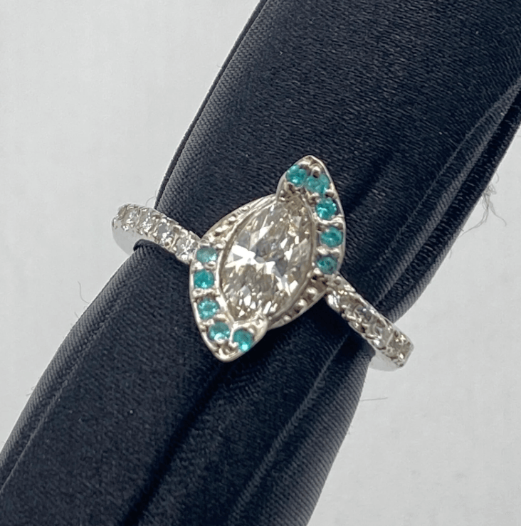 Luxury Promise Pt900 Diamond Ring D0.703 D0.26 PRT0.07 6.8g US 6.5 55477