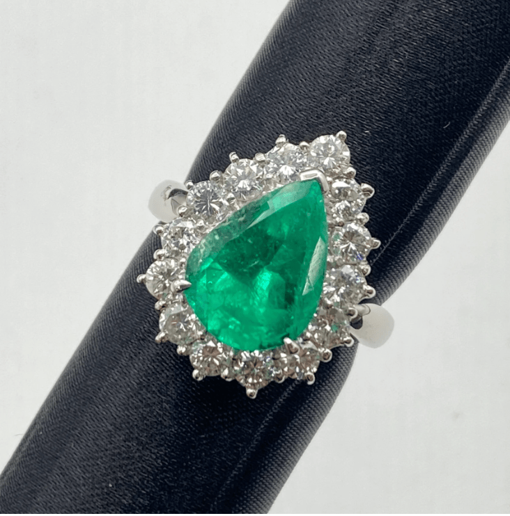 Luxury Promise Pt900 Emerald Ring E3.7 D1.31 10g US 7 55242