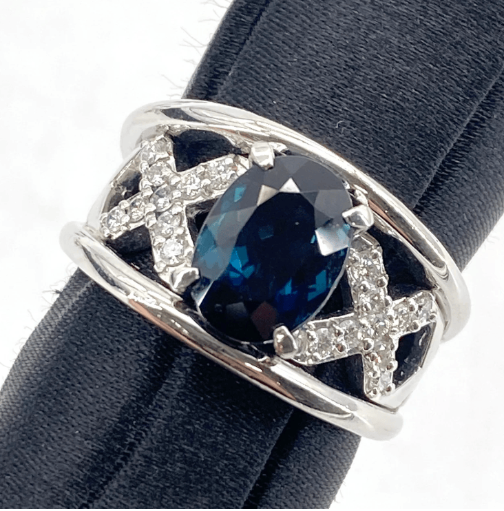 Luxury Promise Pt900 Indigo T Ring ID2.70 D0.27 12.3g GRJ US 6 54076