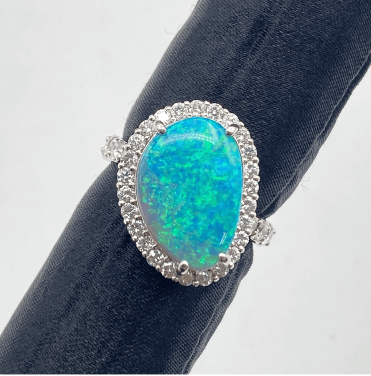 Luxury Promise Pt900 Opal Ring OP3.74 D0.72 7.7g Medium US 6.5 55538