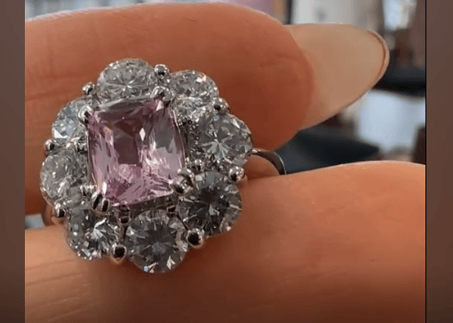 Luxury Promise PT900 Paparacha S Ring PA 1.11 DA 1.88 7.4g AIGS NoHe
at 26-26639-0