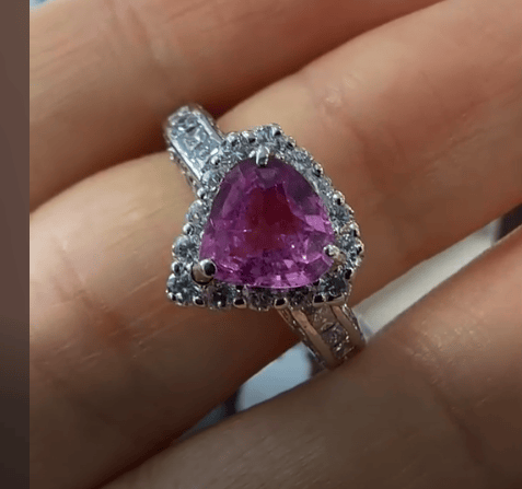 Luxury Promise PT900 Paparacha S Ring PA 1.33 DA 1.10 5.9g AIGS certified 25-68478-0