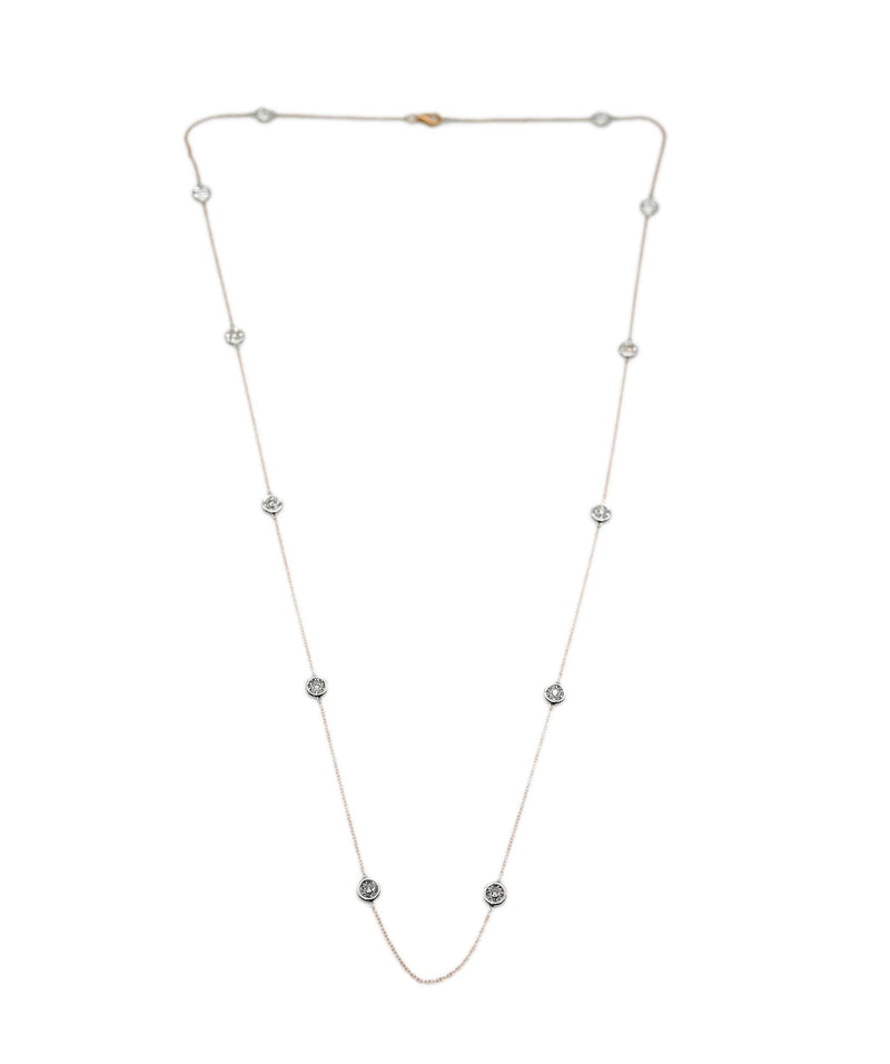 Rose gold circle diamond necklace 18K AHC1199 LuxuryPromise