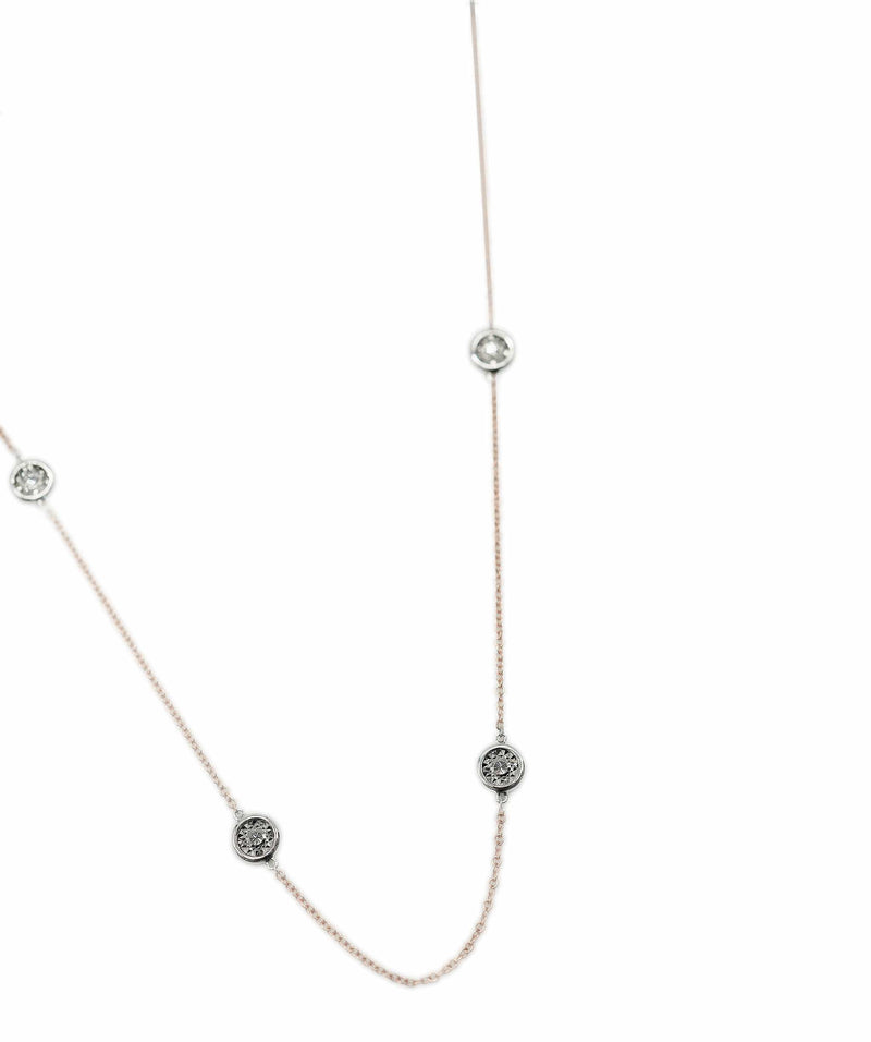 Rose gold circle diamond necklace 18K AHC1199 LuxuryPromise
