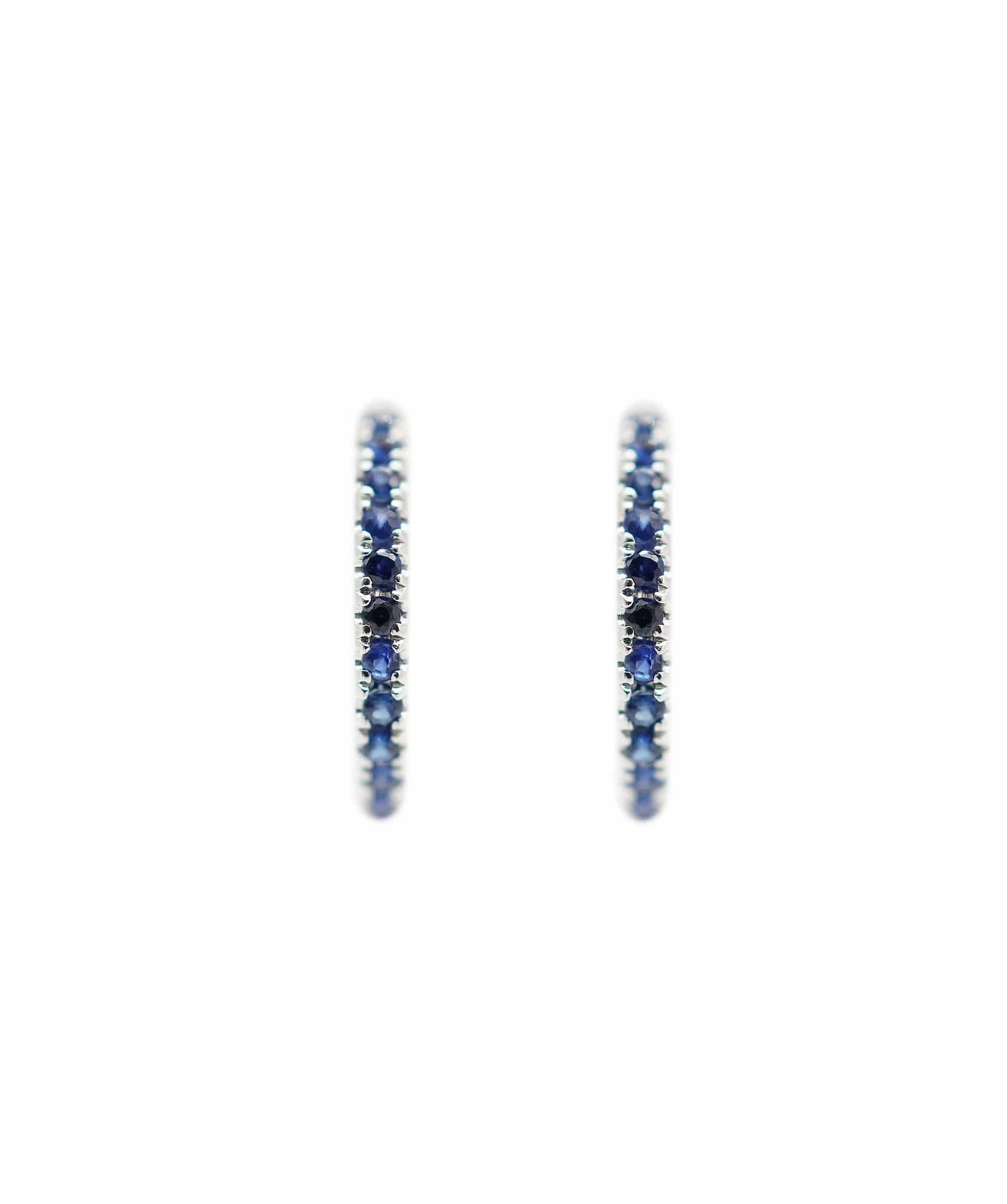 Luxury Promise Sapphire 18K WG huggie earrings AHC1329