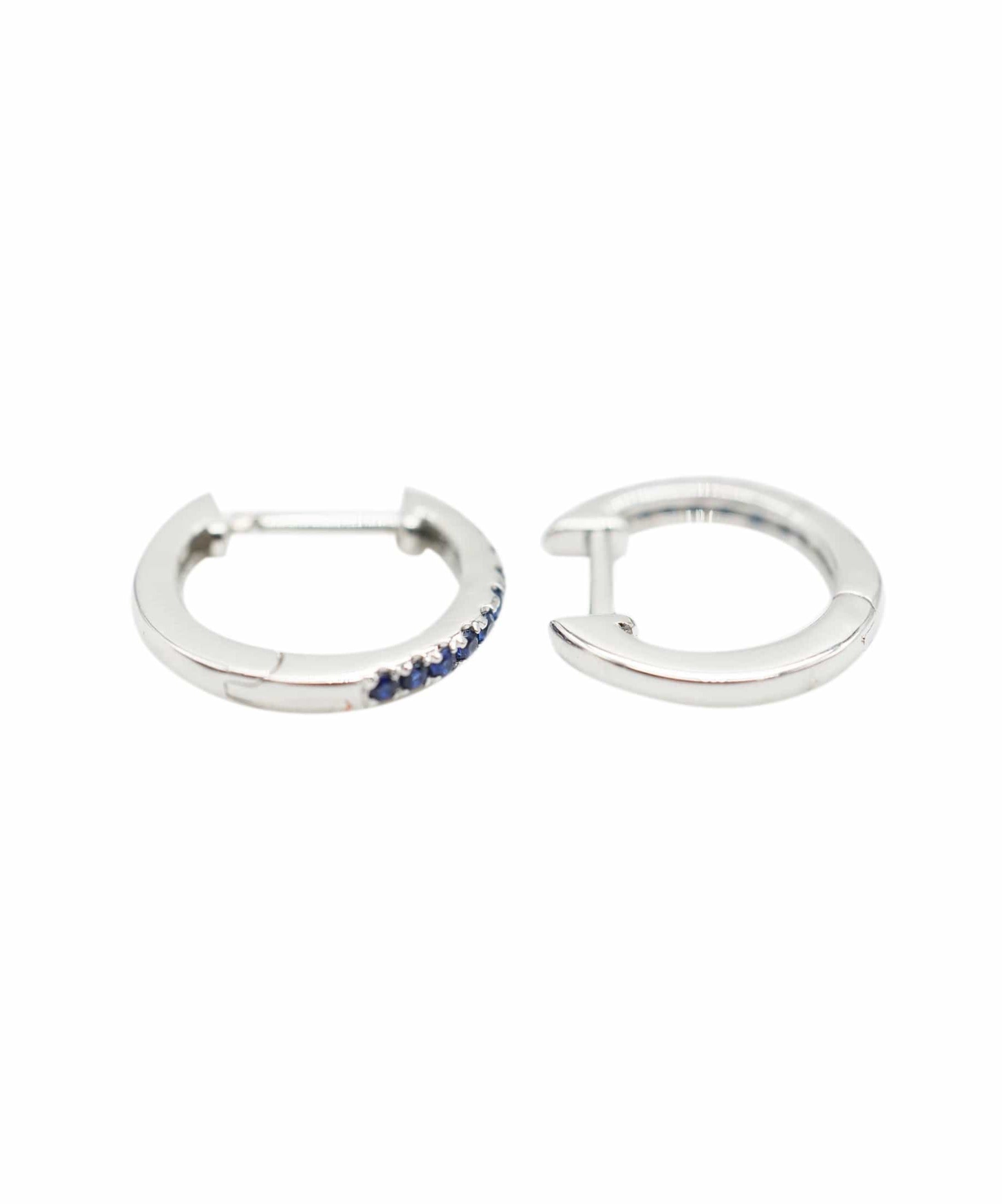 Luxury Promise Sapphire 18K WG huggie earrings AHC1329