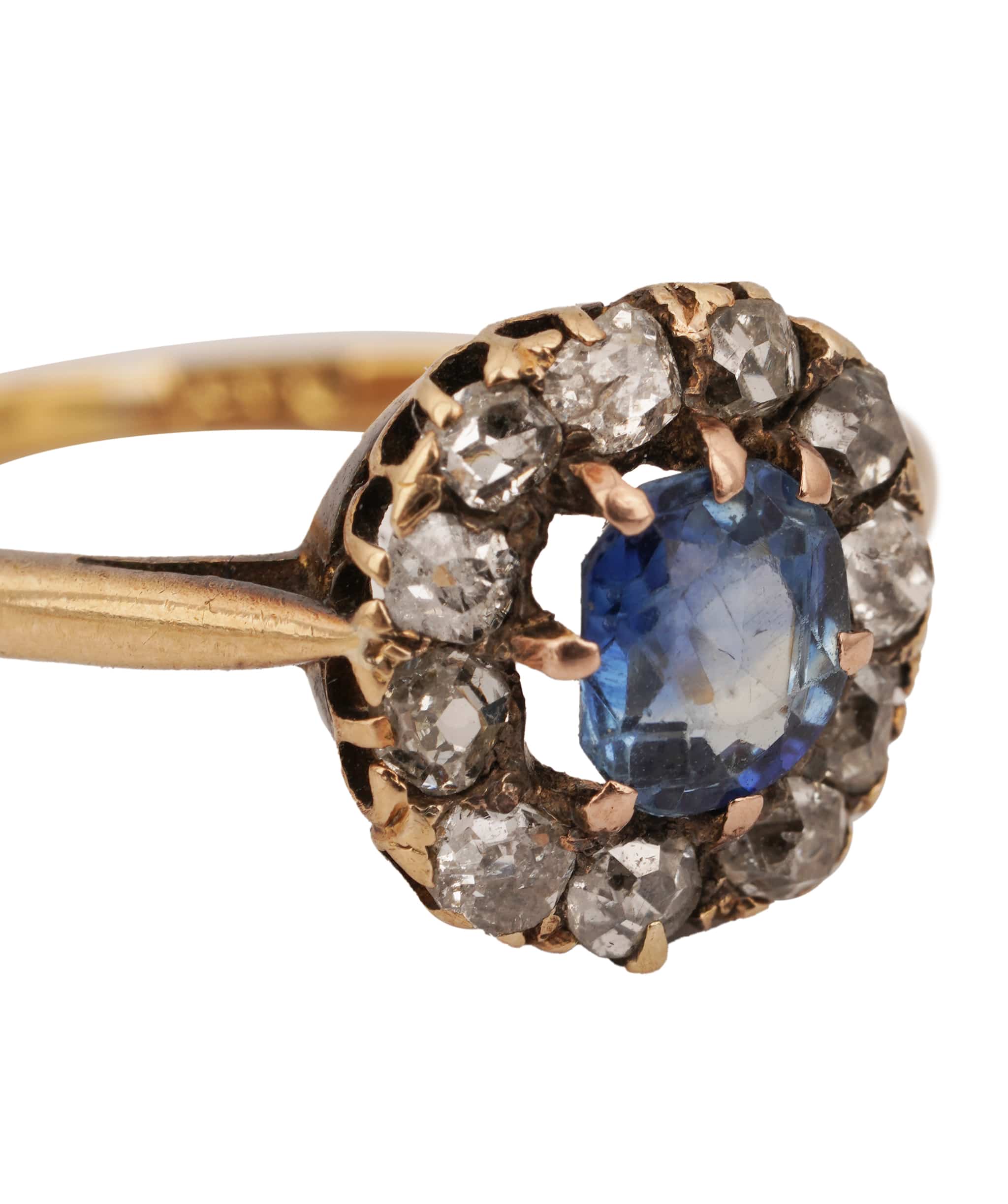 Luxury Promise SAPPHIRE DIAMOND CLUSTER RING QK10