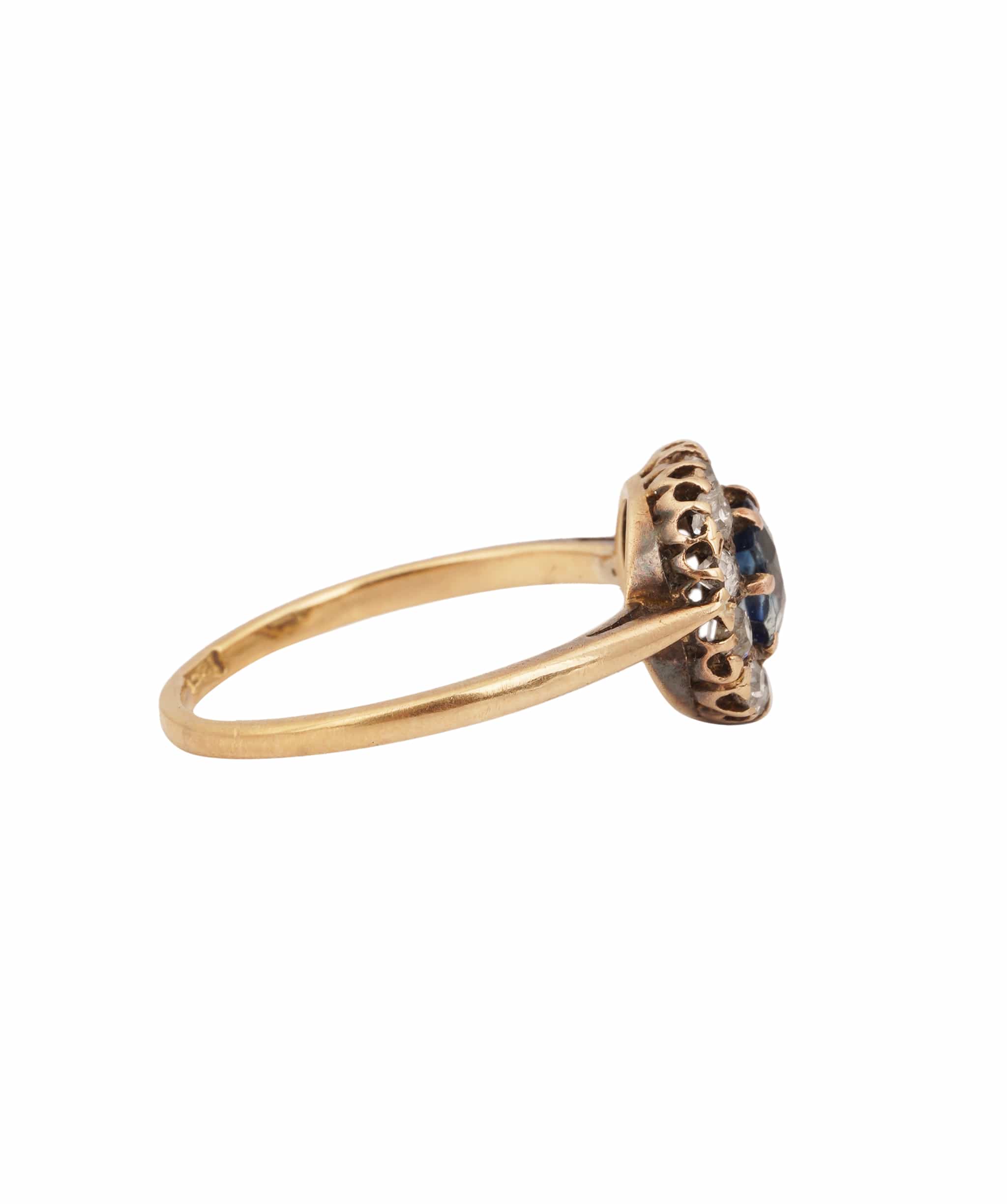 Luxury Promise SAPPHIRE DIAMOND CLUSTER RING QK10