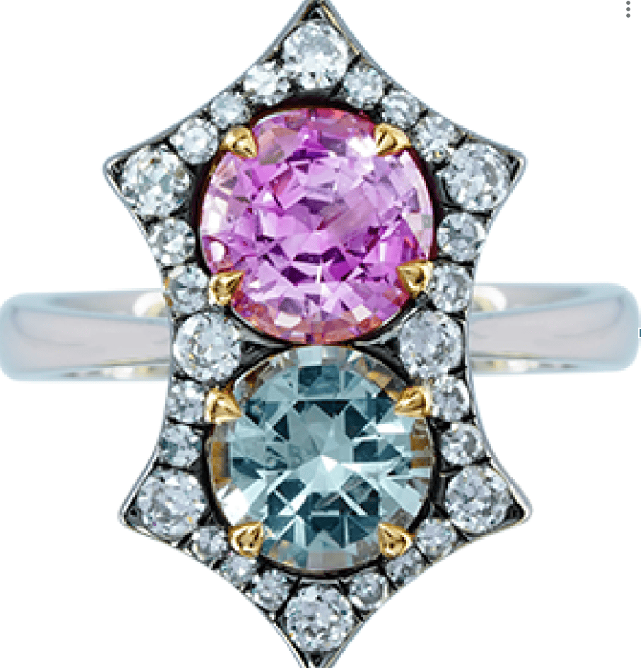 Luxury Promise Sapphire Diamond Ring R1644