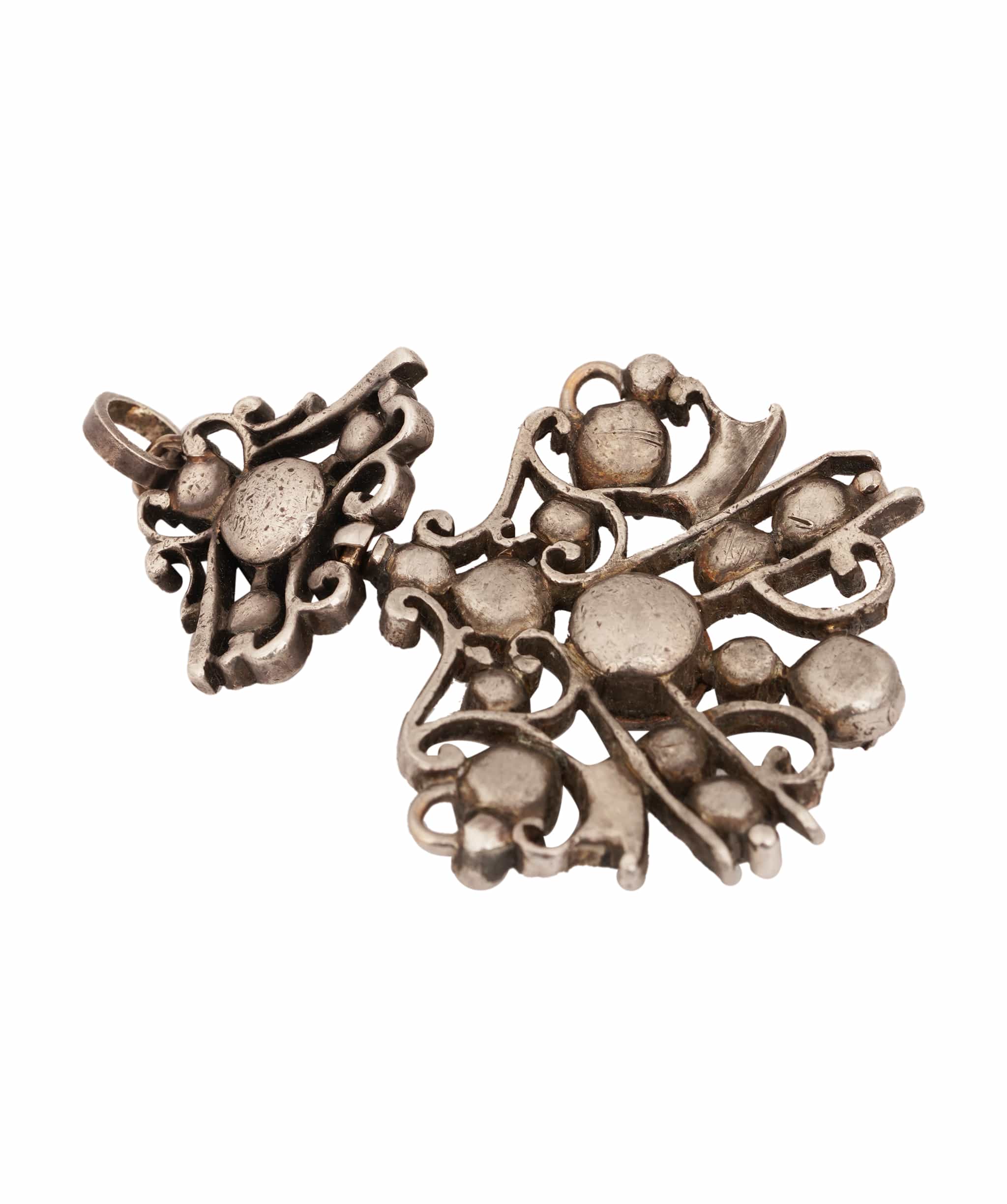Luxury Promise SILVER DIAMOND CLUSTER PENDANT RJ4