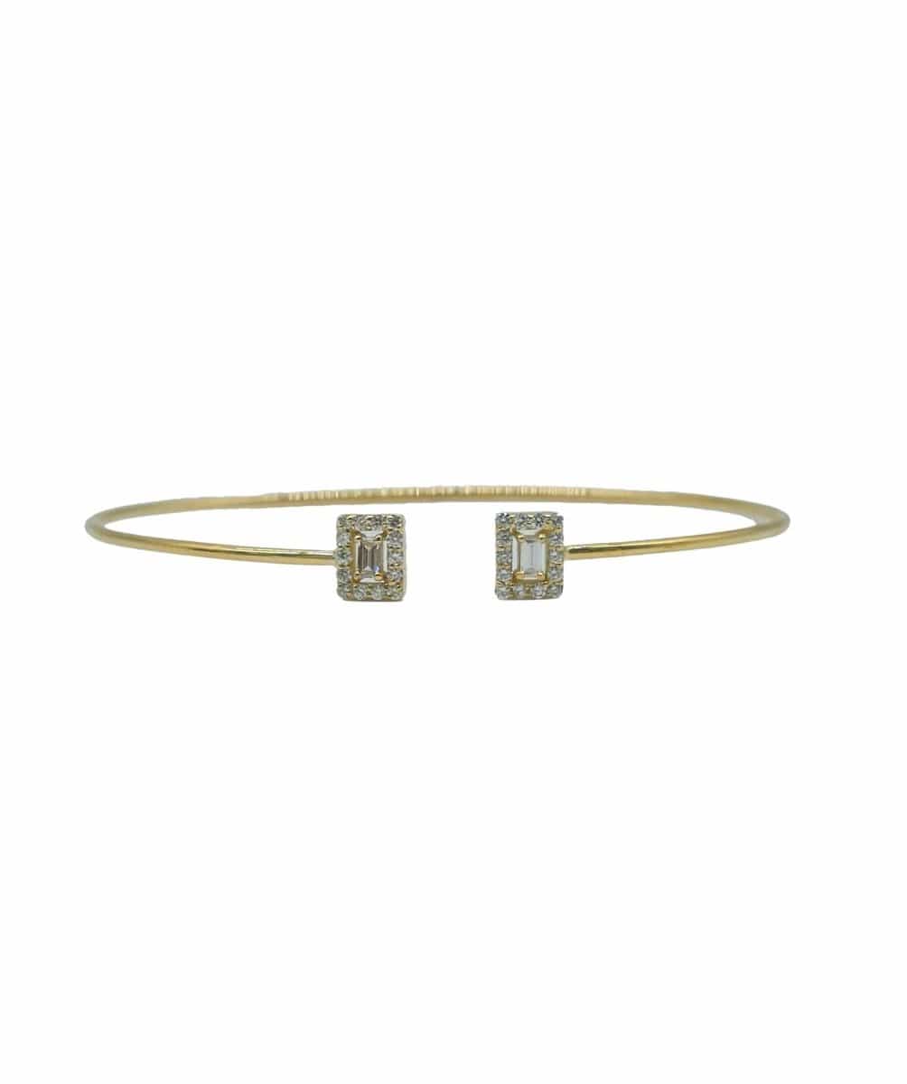 *Special order for IM* Baguette and billiant-cut diamond torc bangle in YG AHL1062