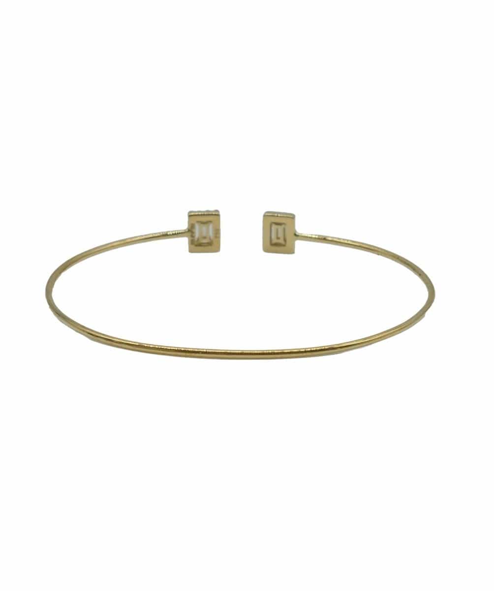 *Special order for IM* Baguette and billiant-cut diamond torc bangle in YG AHL1062