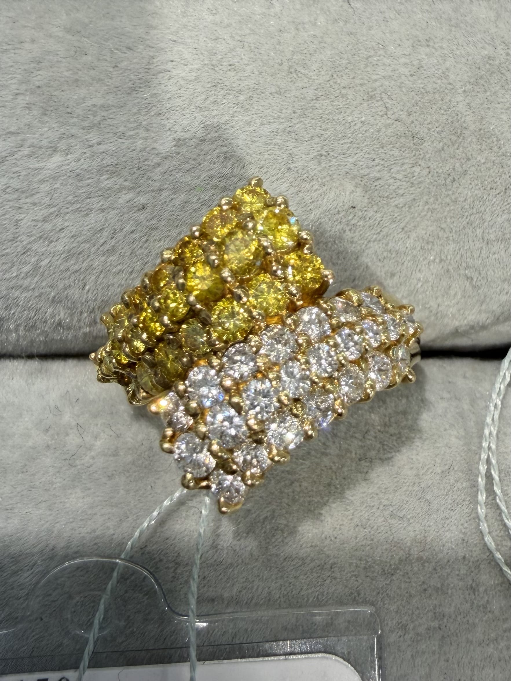 Luxury Promise Yellow & White Diamond Bypass Ring in K18 / D1.82ct 0150 JJC0943