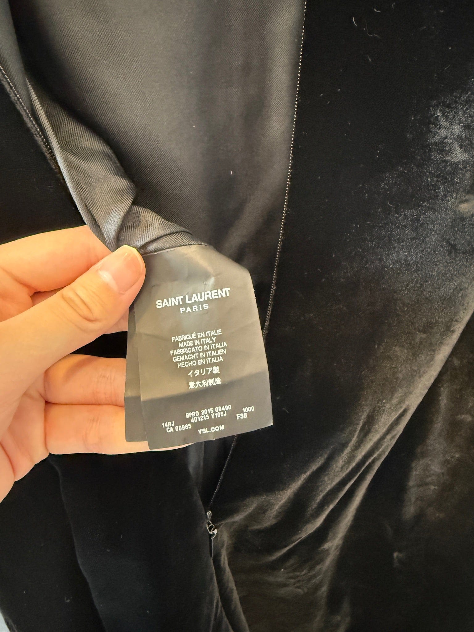 Luxury Promise FR 36 Saint Laurent Paris Black Velvet Dress