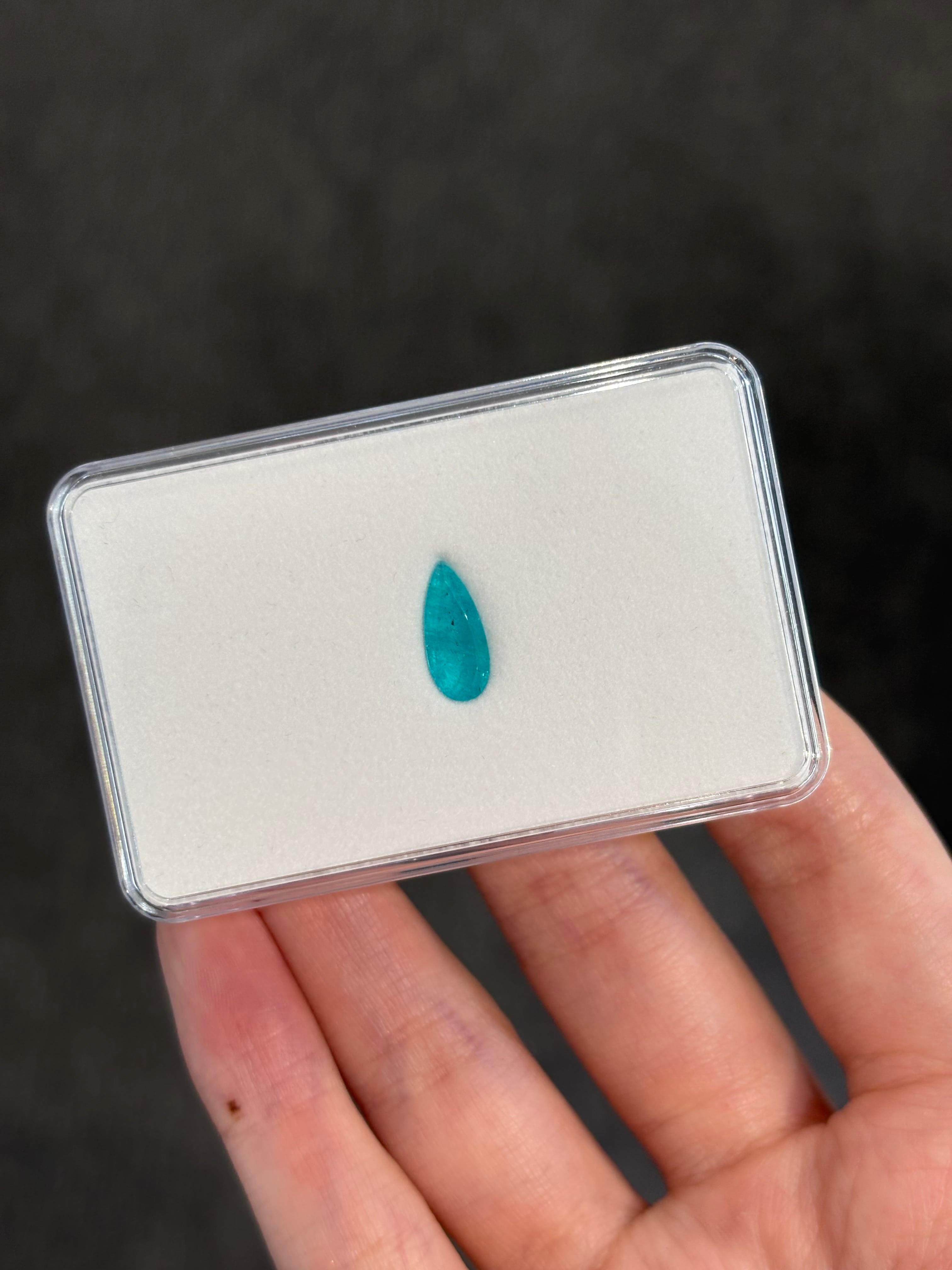 Luxury Promise 1.07ct GIA Brazil Paraiba Pear DXBCD1972