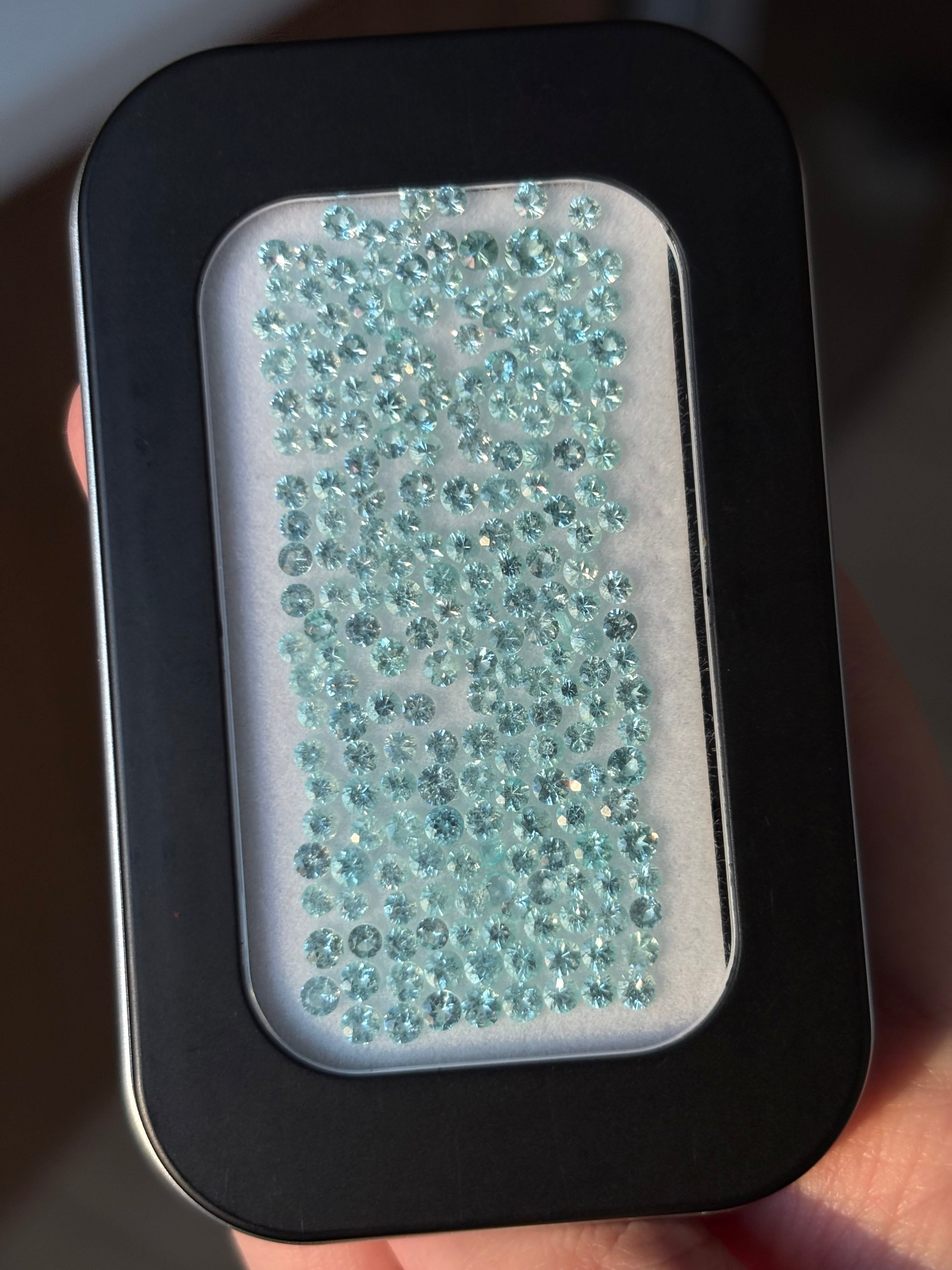 Luxury Promise 10.20ct Brazil Blue Paraiba Rounds 2.1-2.4mm DXBCD1739