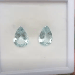 Luxury Promise 3.25ct Aquamarine Pear PAIR DXBCD1787