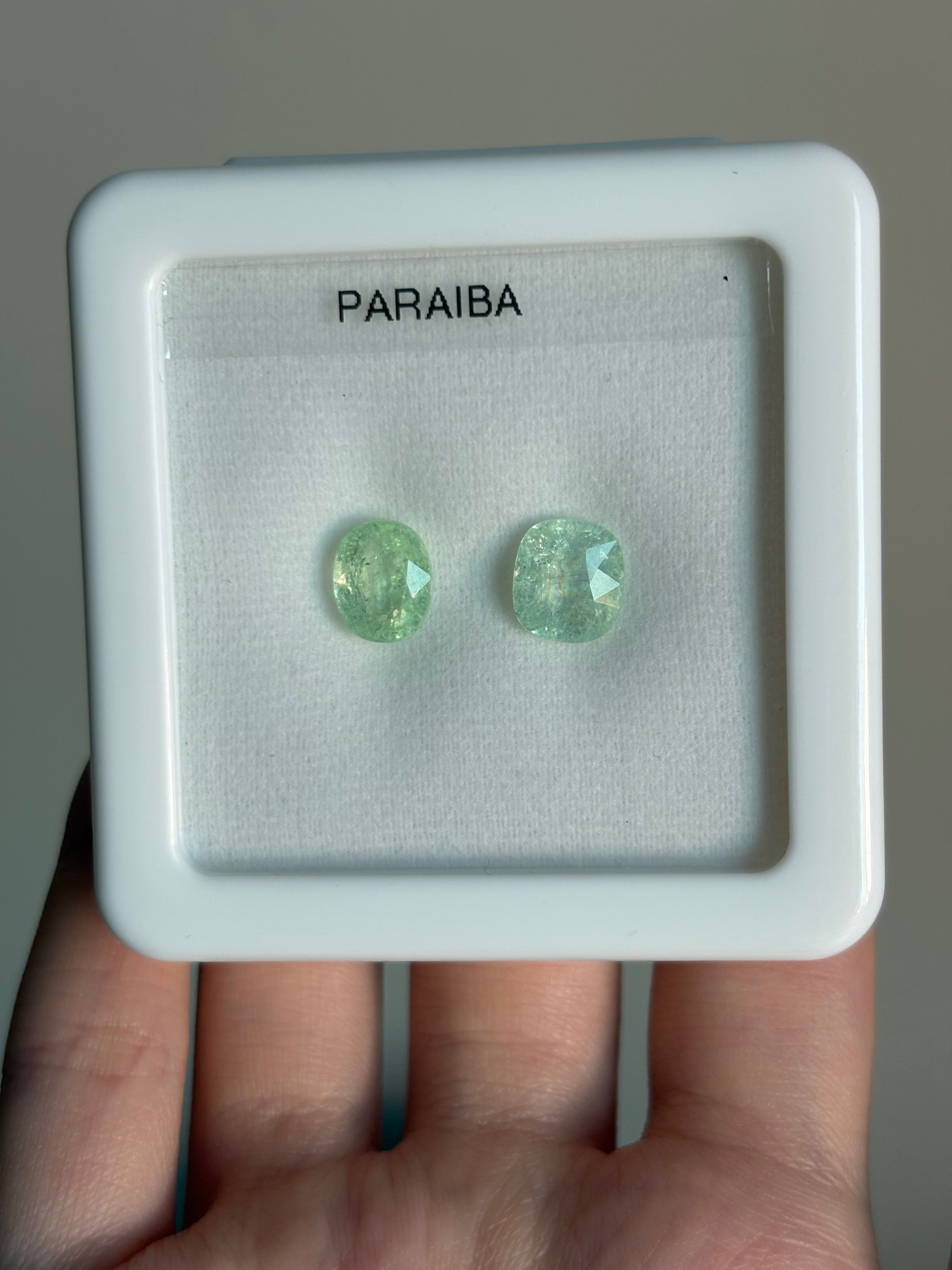 Luxury Promise 4.51ct Green Paraiba (2pcs) DXBCD1717