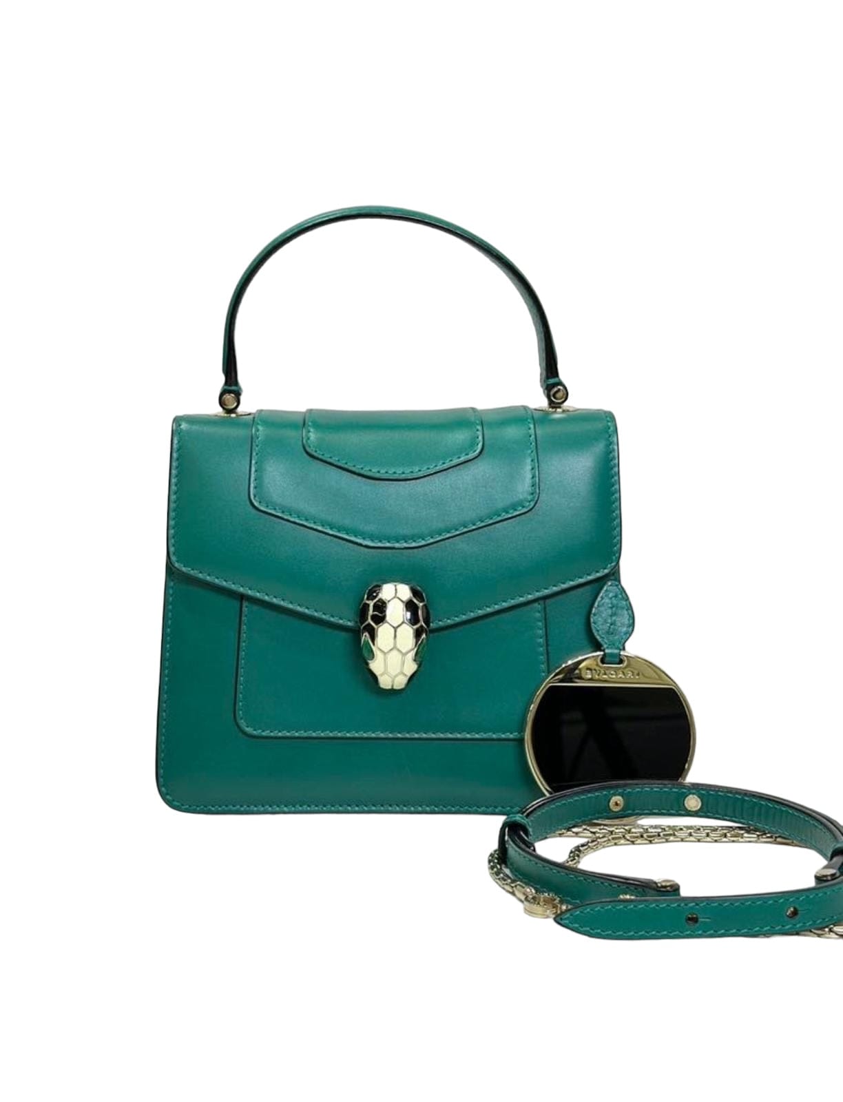Luxury Promise Bulgari Serpenti Forever Top Handle Green Bag