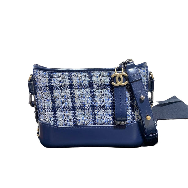 Luxury Promise Chanel Small Blue Tweed Gabrielle