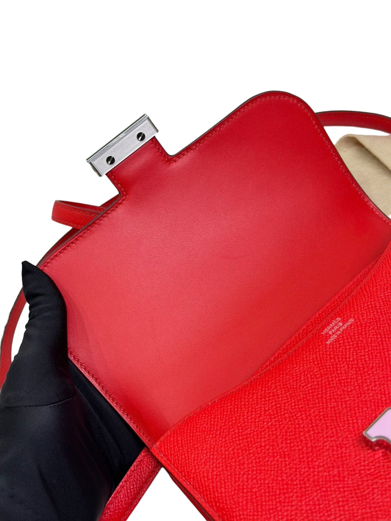 Luxury Promise Constance 18 Red Epsom with Pink Enamel Hardware