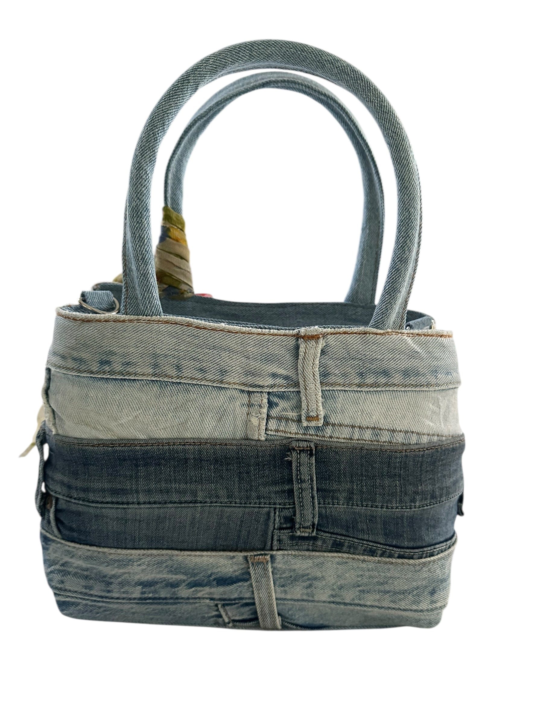 LUXURY PROMISE Denim Jean Double Zip Bag