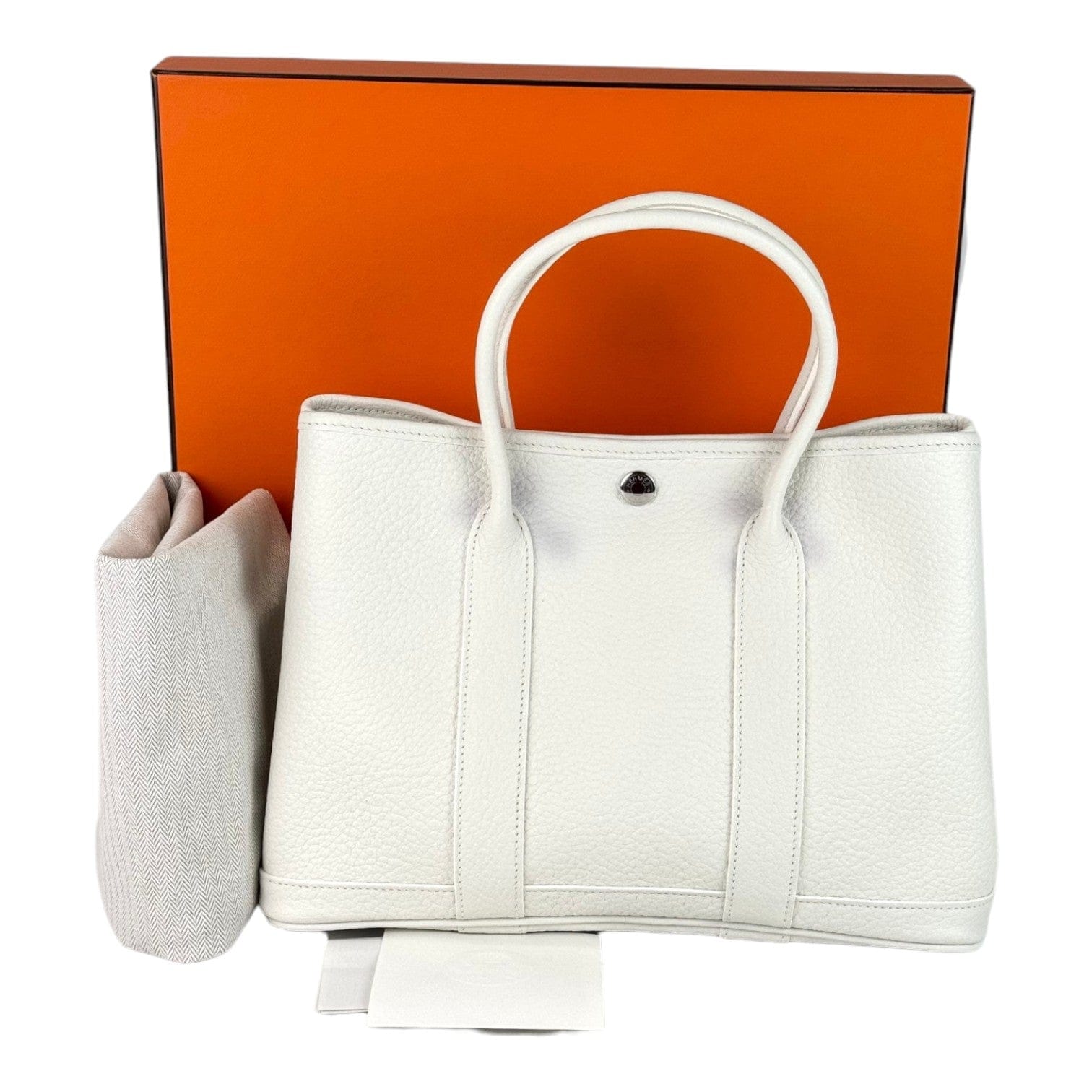 Luxury Promise Hermes Garden Party Bag 30cm White