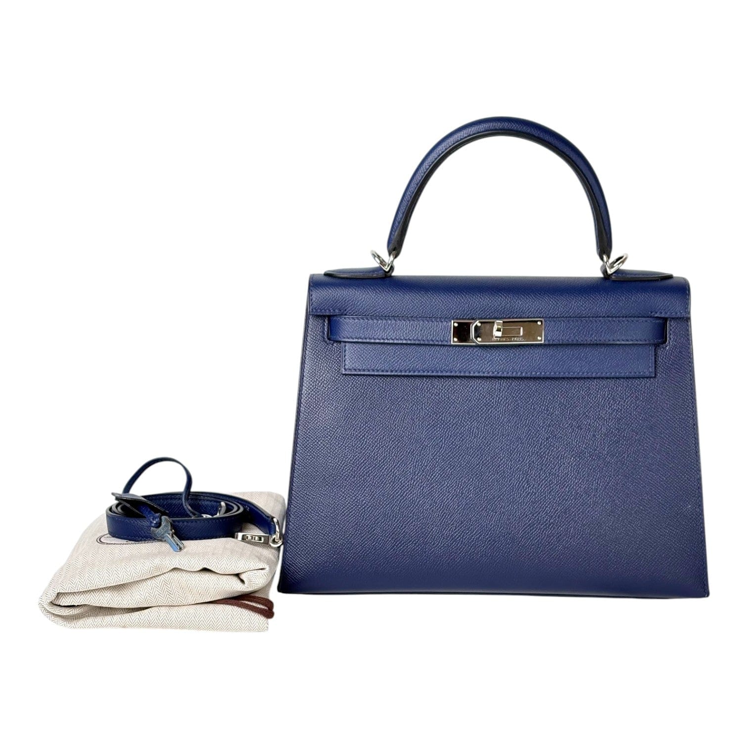 Luxury Promise Hermes Kelly 28cm Bag Navy Epsom with PHW