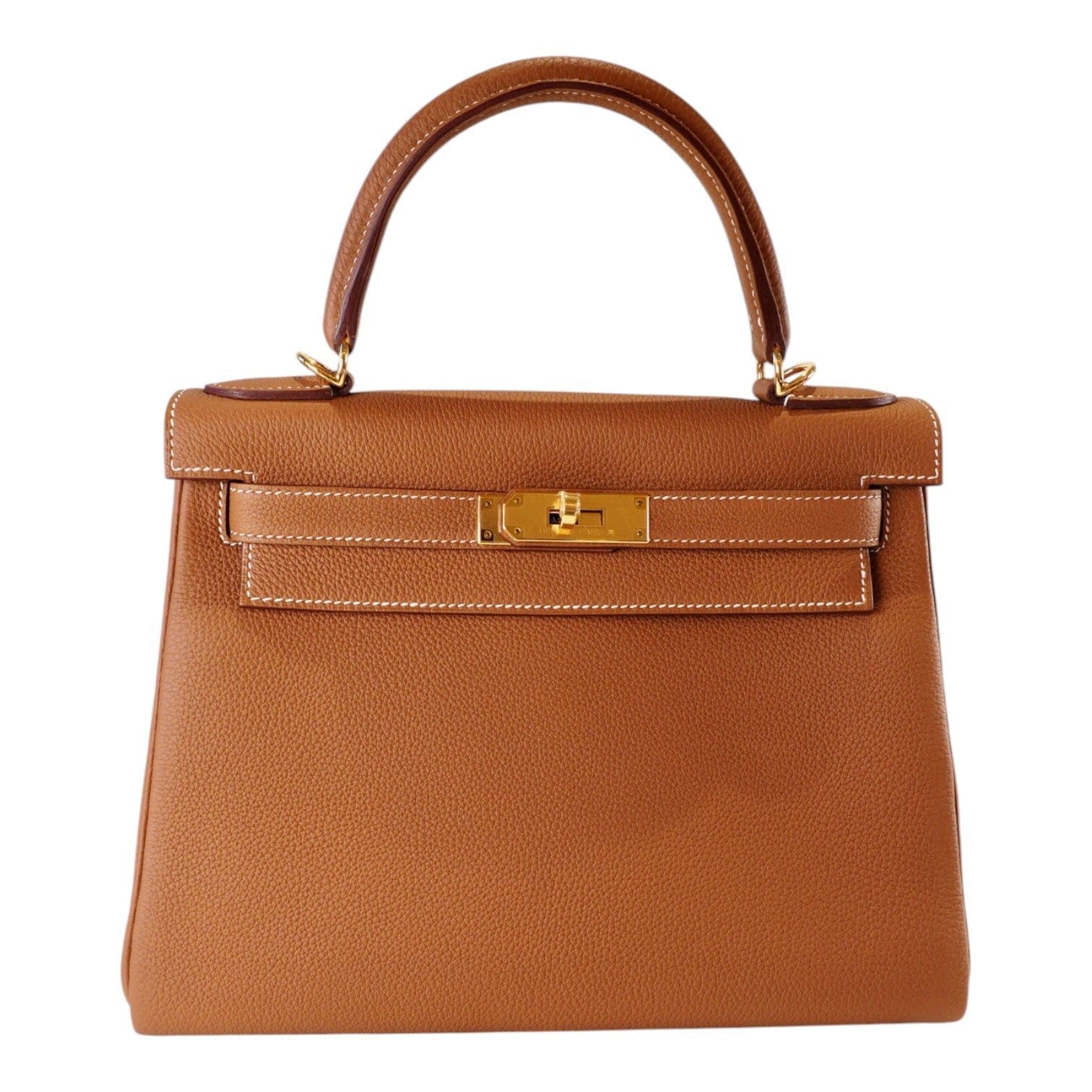 Luxury Promise Hermes Kelly 28cm Gold with GHW Togo Retourne - Full Set - Unused