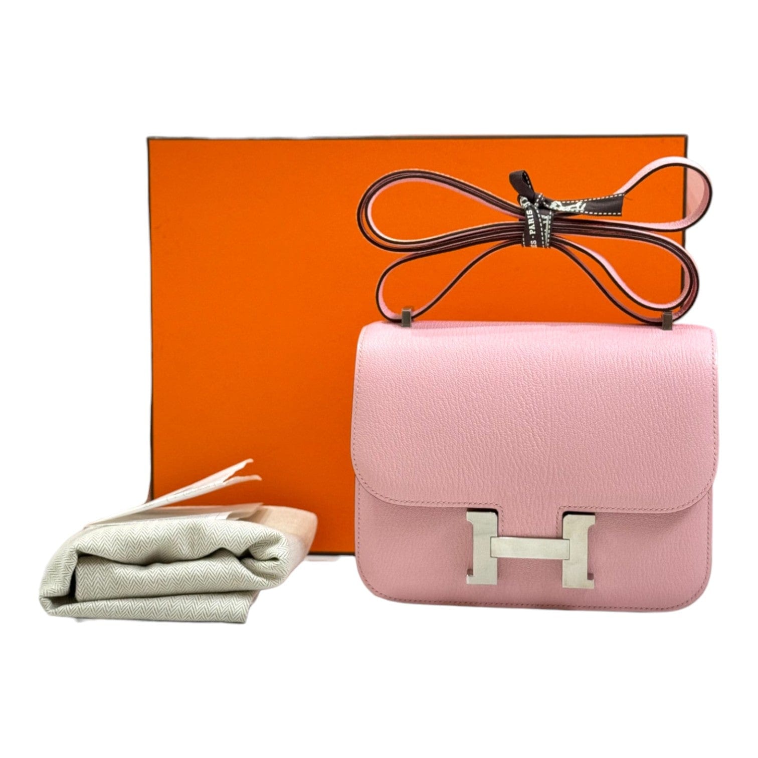 Luxury Promise Hermes Mini Constance 3QRose Sakura Chevre - Z Stamp