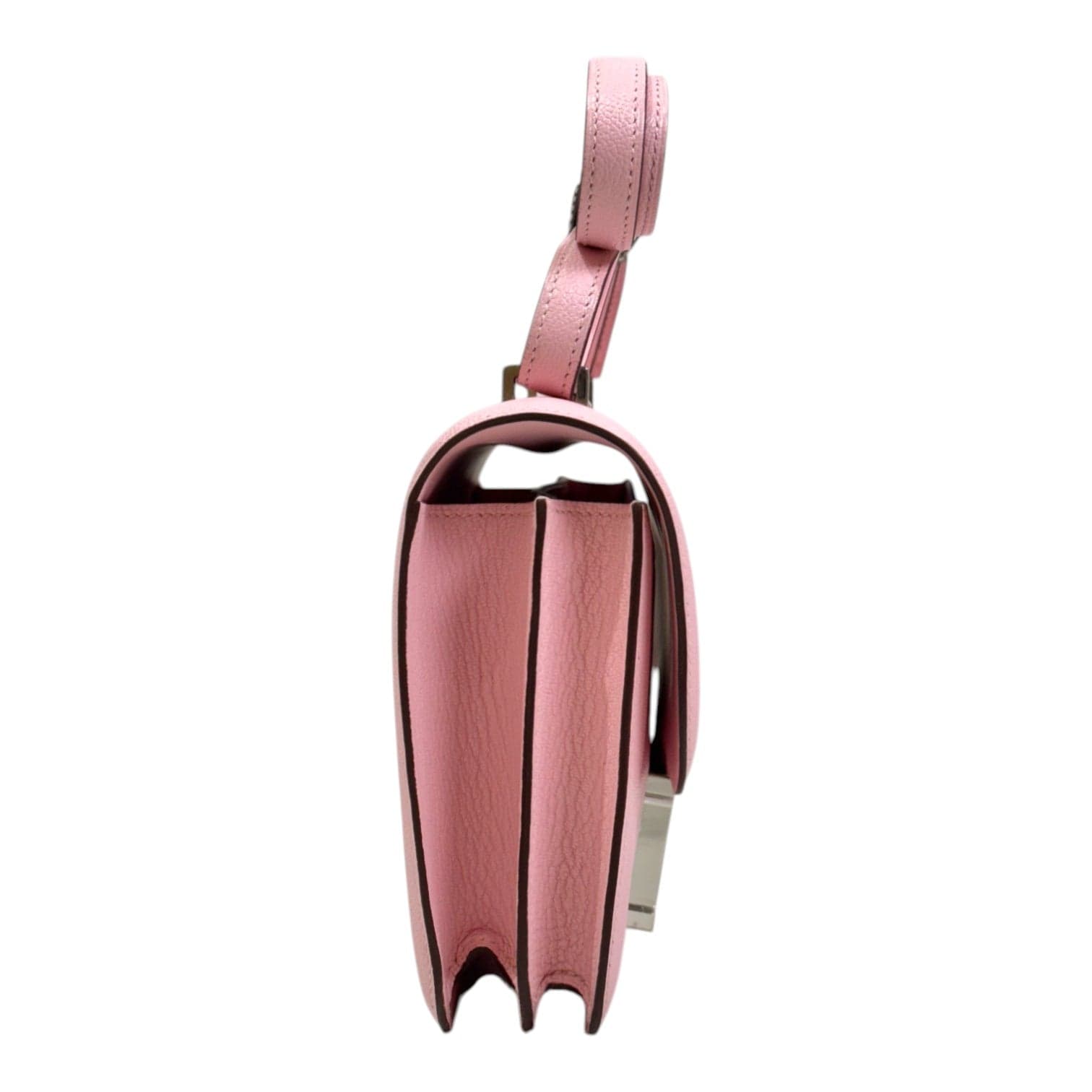 Luxury Promise Hermes Mini Constance 3QRose Sakura Chevre - Z Stamp