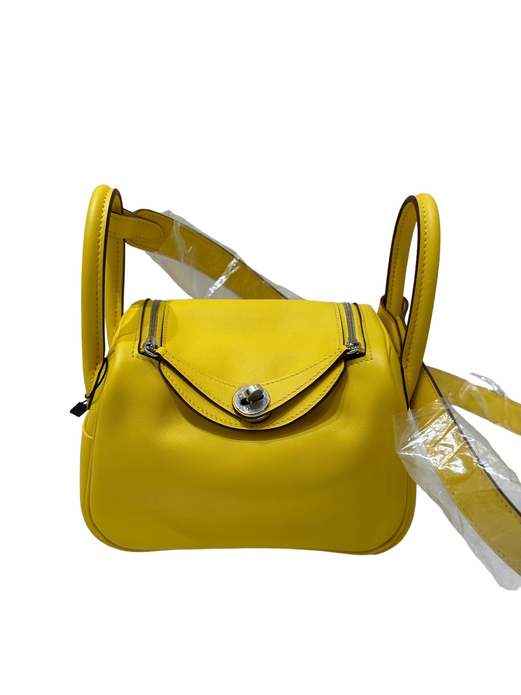 Luxury Promise Hermes Mini Lindy in Yellow Swift Leather