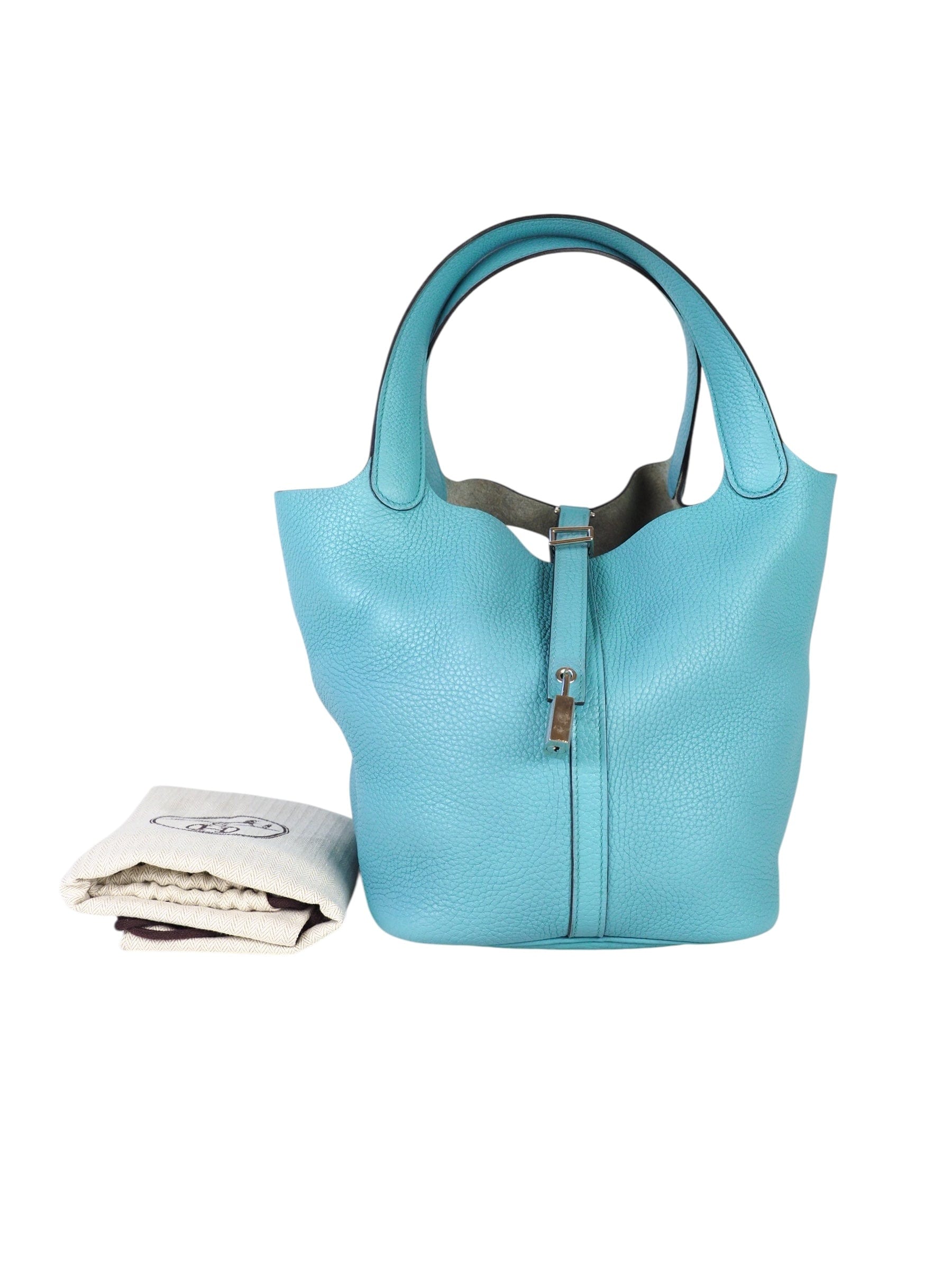 Luxury Promise Hermes Picotin 22 Blue Bag in Clemence - X Stamp