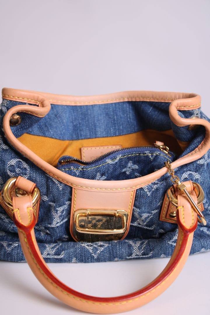 LUXURY PROMISE Louis Vuitton Mini Pleaty & Pouch Bag Denim