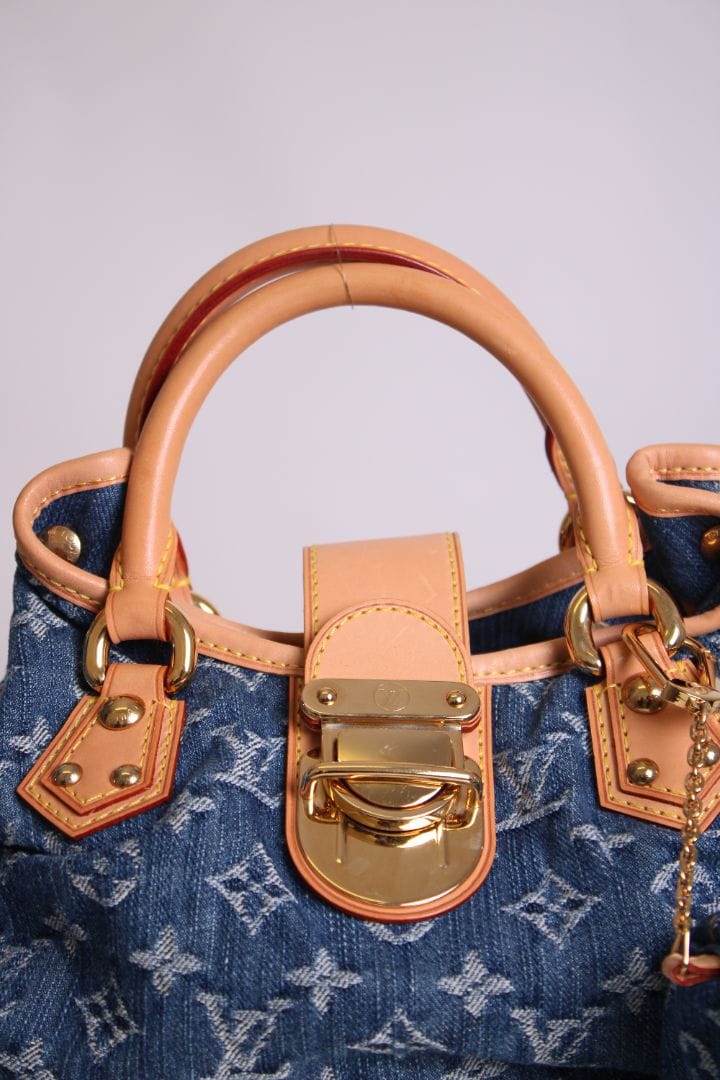 LUXURY PROMISE Louis Vuitton Mini Pleaty & Pouch Bag Denim