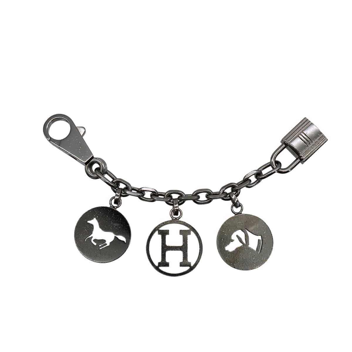 LUXURY PROMISE HERMES BAG CHARM AMULETTES 4 BRELOQUE RUTHENIUM HARDWARE 90341275