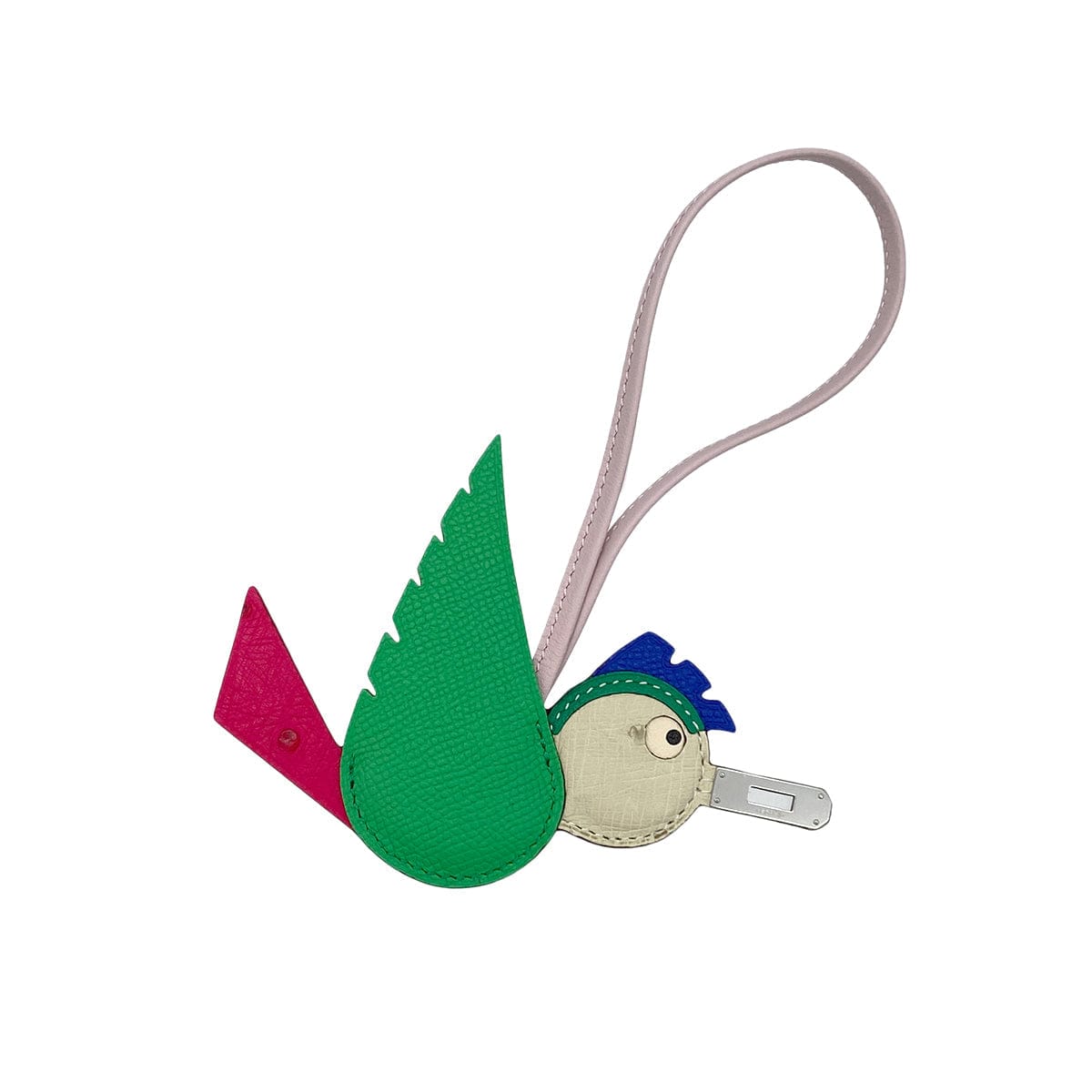 LUXURY PROMISE HERMES BAG CHARM BIRDY TOUCH BIRD MENTHE NATA VEAU EPSOM OSTRICH W SHW 90281549