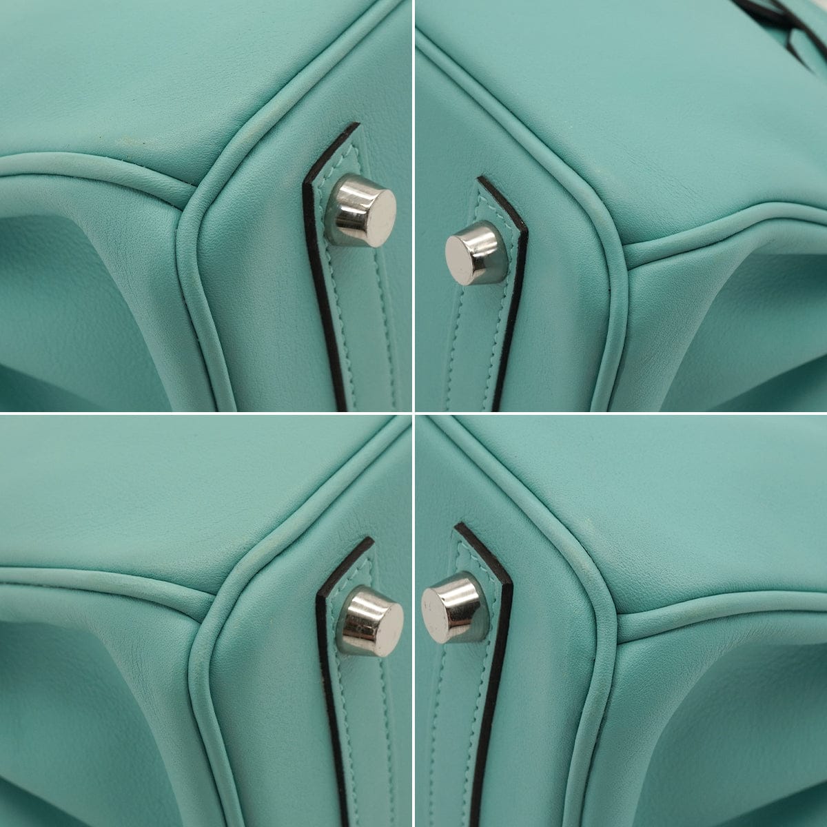 LUXURY PROMISE HERMES BIRKIN 25 BLUE ATOLL VEAU SWIFT HAND BAG 2015 T STAMP PALLADIUM HARDWARE 90343018