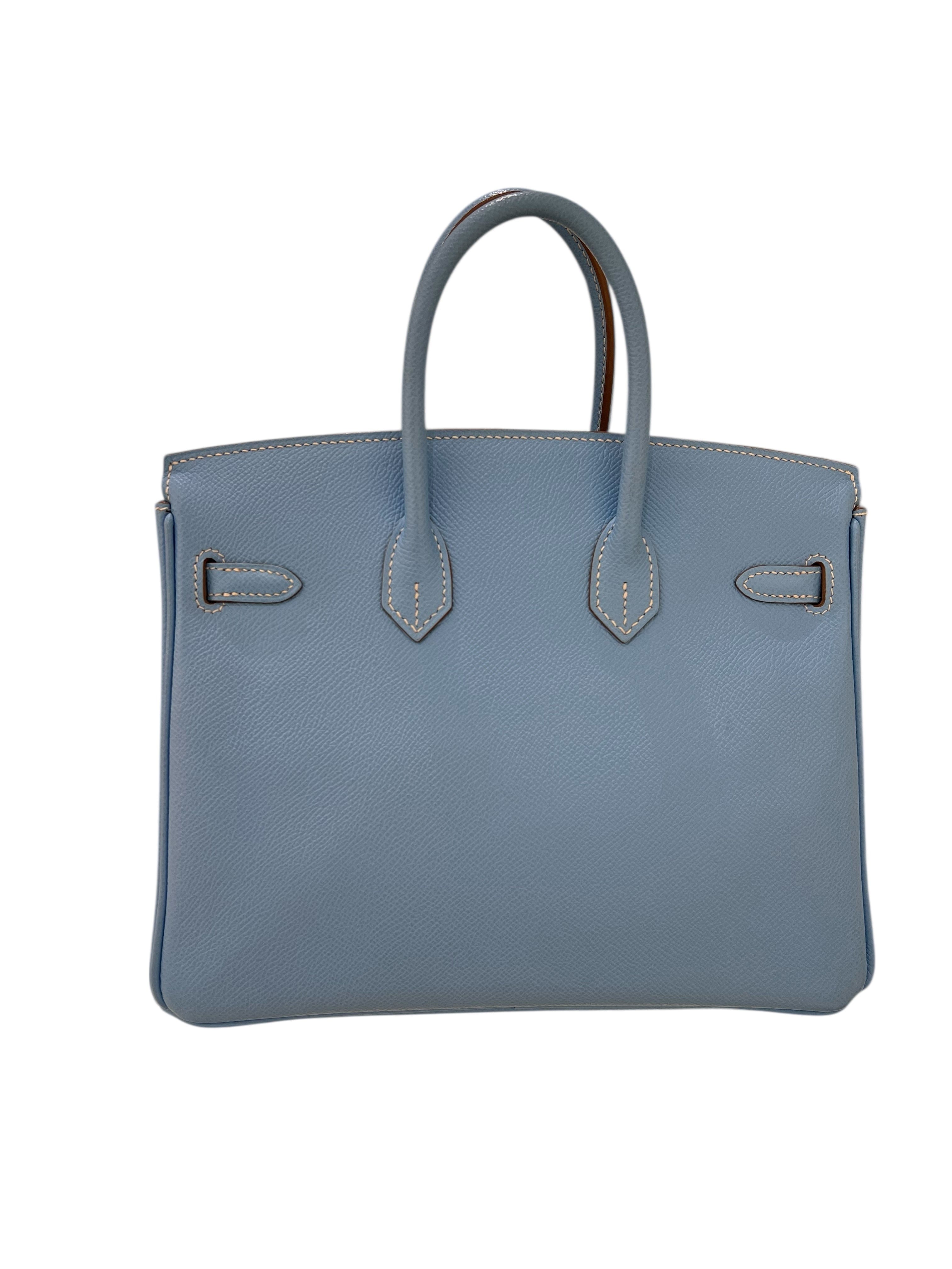 Luxury Promise Hermes Birkin 25 Candy Blue Celeste Epsom PHW SYCYB1031