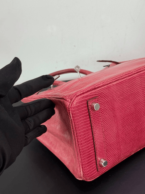 Luxury Promise Hermès Birkin 25 Pink Lizard Leather Handbag