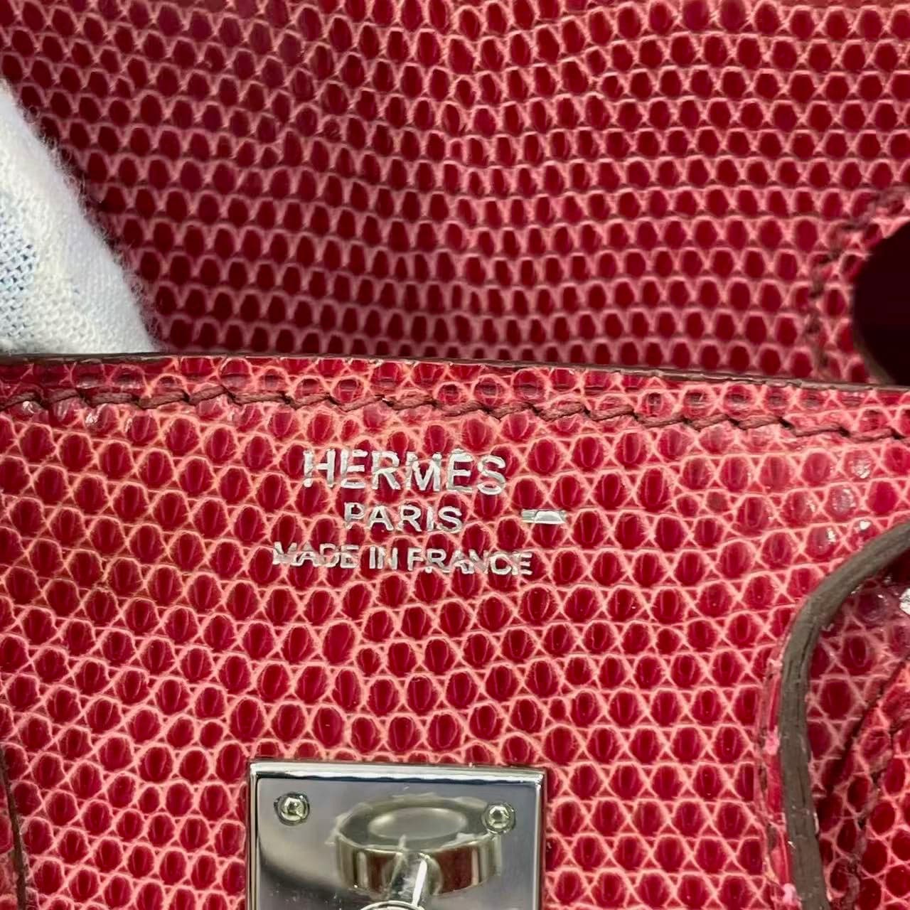 Luxury Promise Hermès Birkin 25 Pink Lizard Leather Handbag