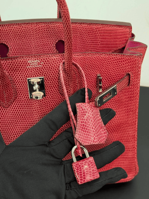 Luxury Promise Hermès Birkin 25 Pink Lizard Leather Handbag