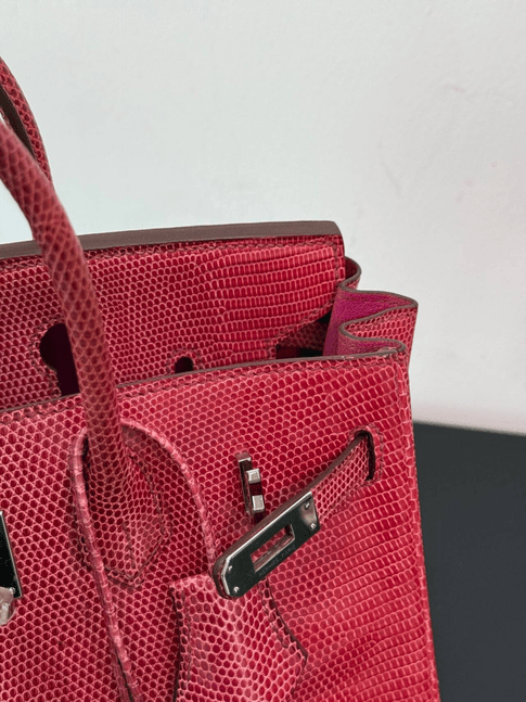Luxury Promise Hermès Birkin 25 Pink Lizard Leather Handbag