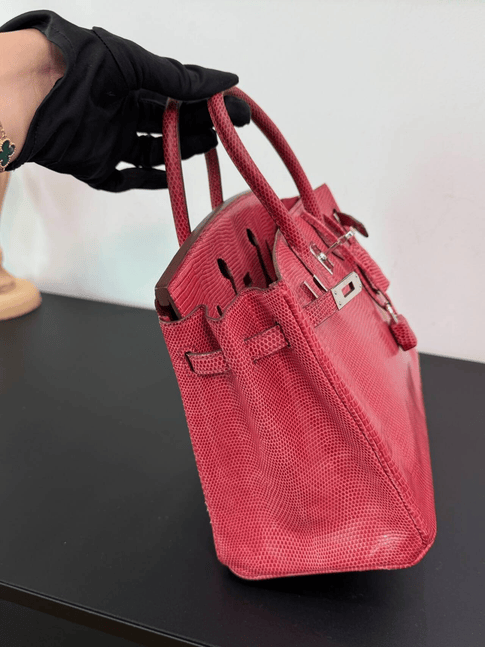 Luxury Promise Hermès Birkin 25 Pink Lizard Leather Handbag