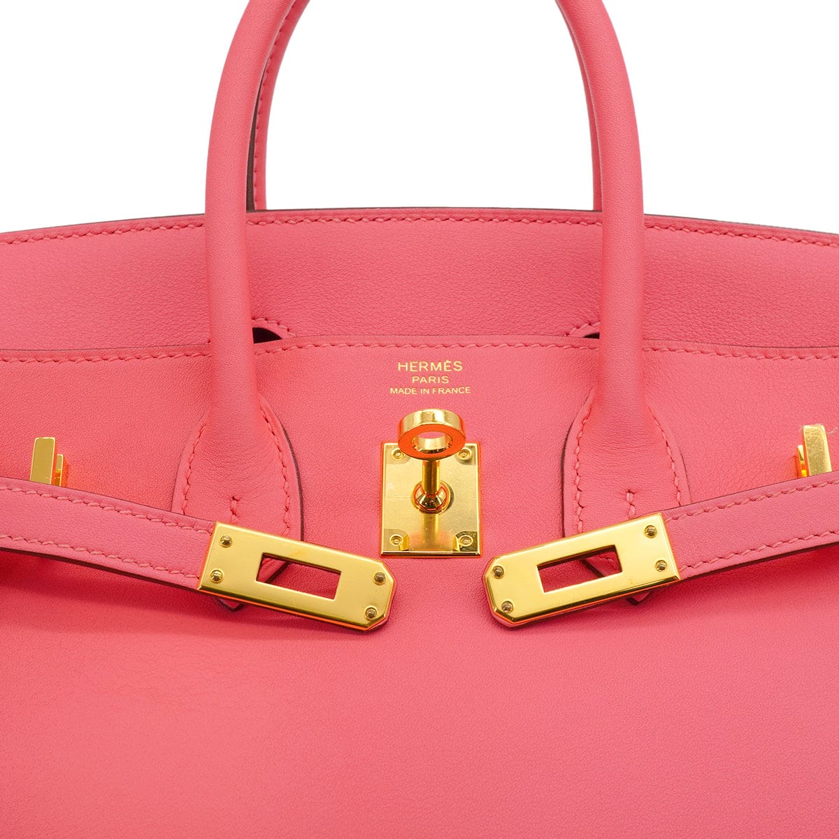 LUXURY PROMISE HERMES BIRKIN 25 ROSE AZALEE VEAU SWIFT HAND BAG 2017 A STAMP GOLD HARDWARE 90335151