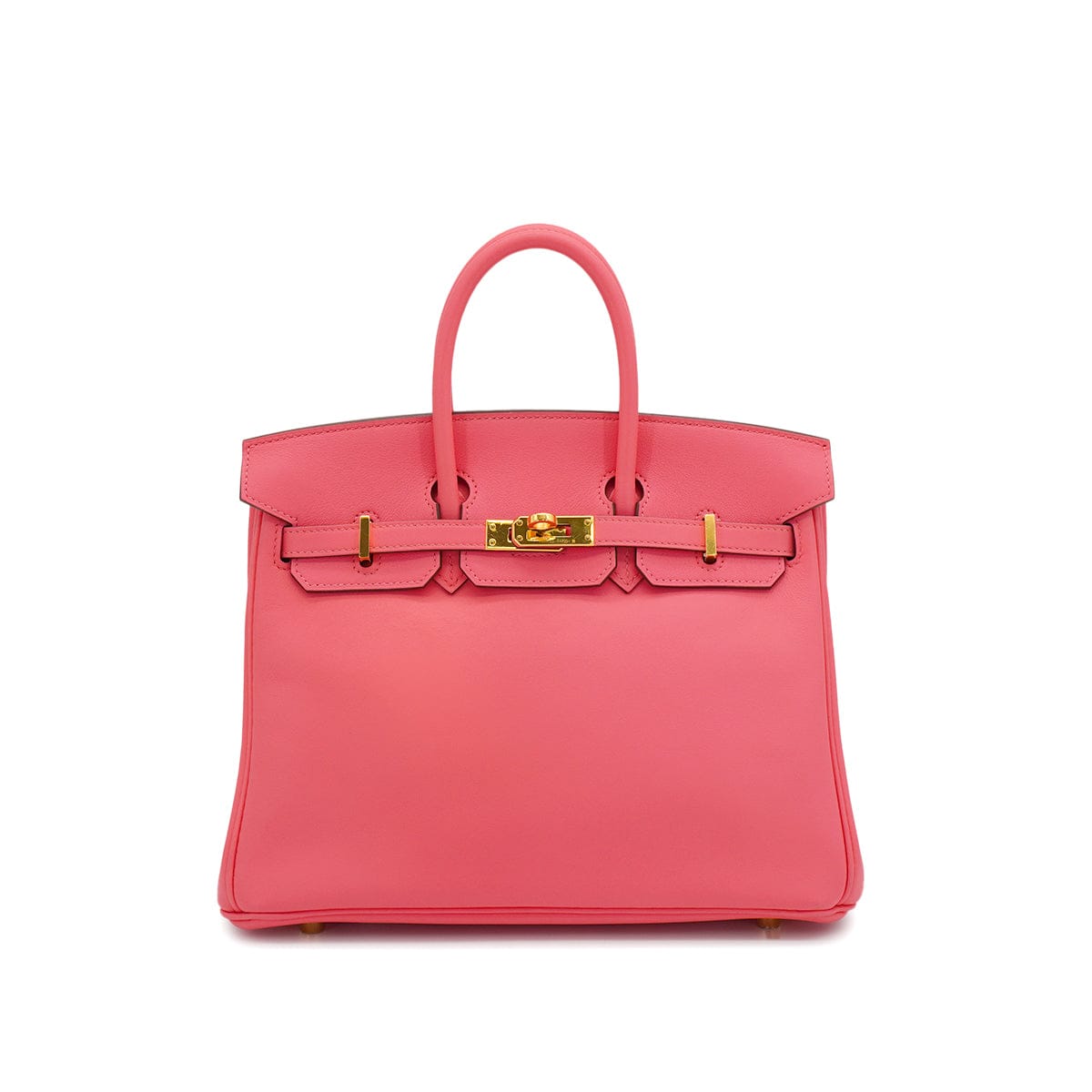 LUXURY PROMISE HERMES BIRKIN 25 ROSE AZALEE VEAU SWIFT HAND BAG 2017 A STAMP GOLD HARDWARE 90335151