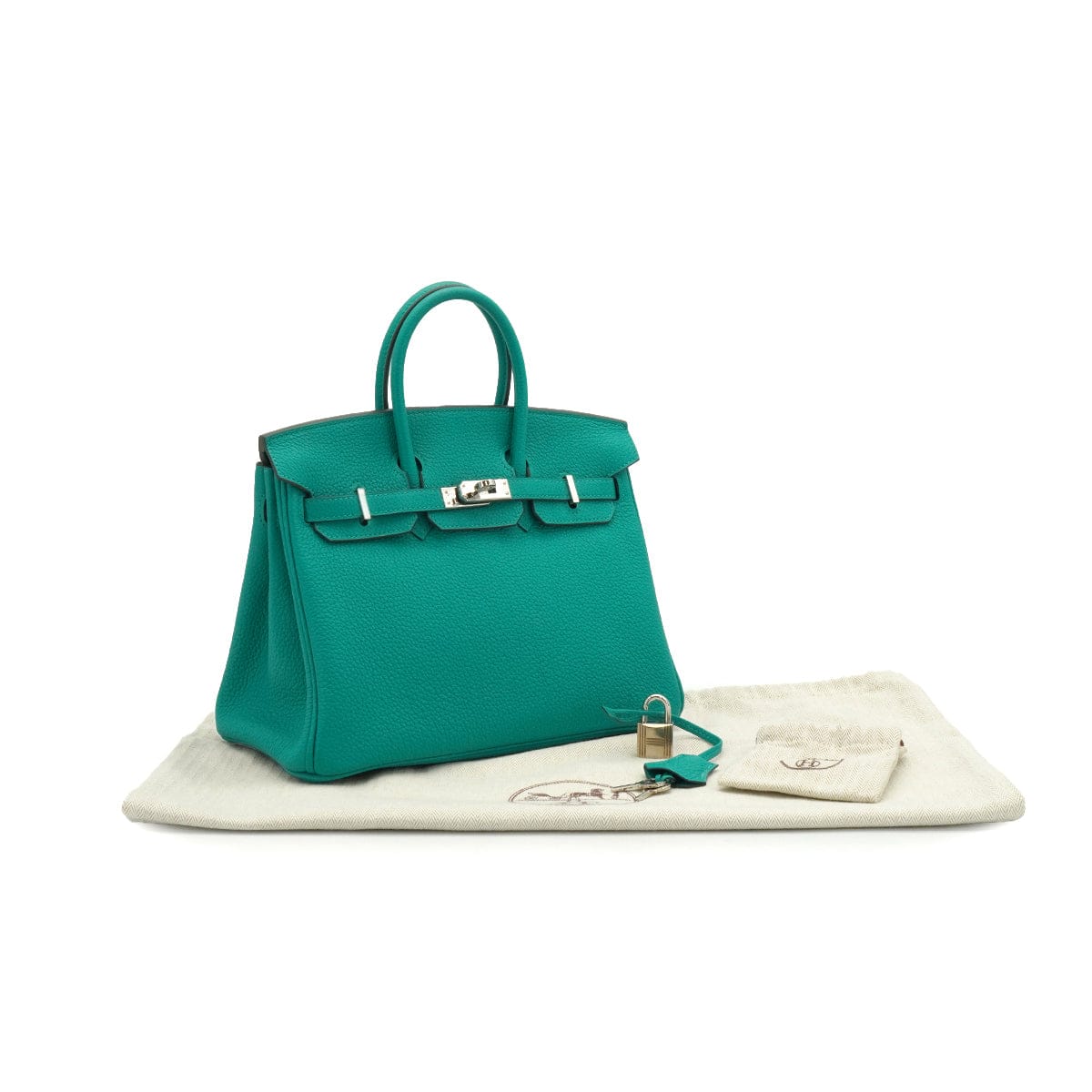 LUXURY PROMISE HERMES BIRKIN 25 VERT VERONE TOGO HAND BAG 2019 D STAMP PALLADIUM HARDWARE 90338769